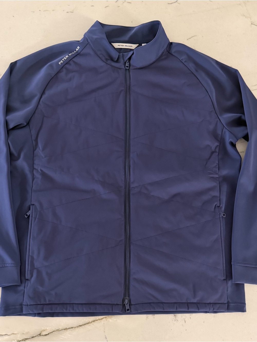 Peter Millar Men Merge Blue Hybrid Quilted Jacket Size L $245